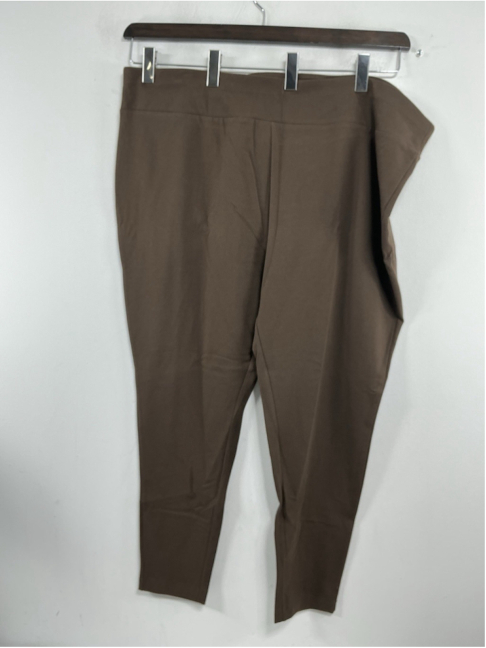 Womans Nwt Terra & Sky High Rise Pull On Active Leggings 4 X Brown